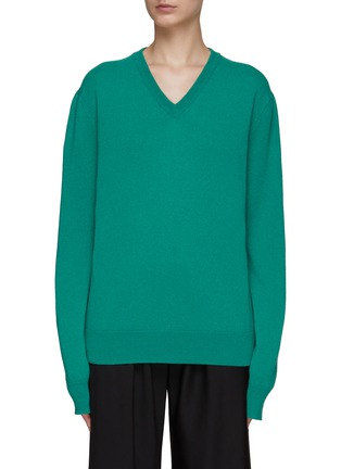 Main View - Click To Enlarge - THE ROW - ‘Kumamo’ Cashmere Knit V-Neck Long-Sleeved Top