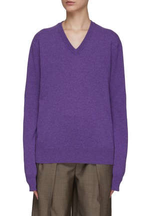 Main View - Click To Enlarge - THE ROW - ‘Kumamo’ Cashmere Knit V-Neck Long-Sleeved Top