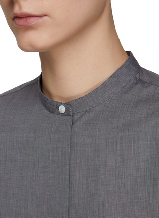 Detail View - Click To Enlarge - THE ROW - ‘Sarasota’ Detachable Contrasting Collar Lengthened French Cuff Cotton Shirt Dress