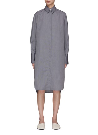 Main View - Click To Enlarge - THE ROW - ‘Sarasota’ Detachable Contrasting Collar Lengthened French Cuff Cotton Shirt Dress