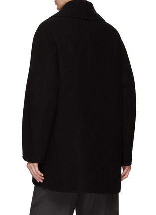 Back View - Click To Enlarge - THE ROW - ‘POLLI’ TEXTURED SPLIT DOUBLE BREASTED PEACOAT