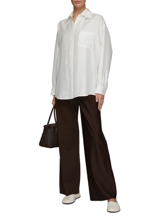 Figure View - Click To Enlarge - THE ROW - ‘GALA’ ELASTICATED WAIST WIDE LEG PANTS