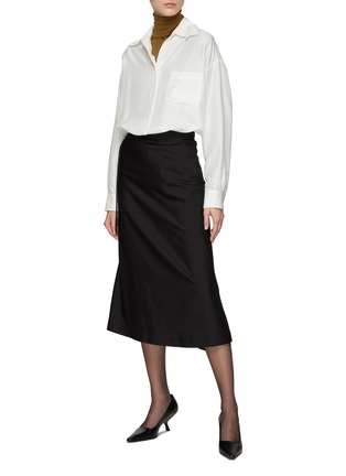 Figure View - Click To Enlarge - THE ROW - ‘ONDA’ WRAP DETAIL MIDWEIGHT WOOL MIDI SKIRT