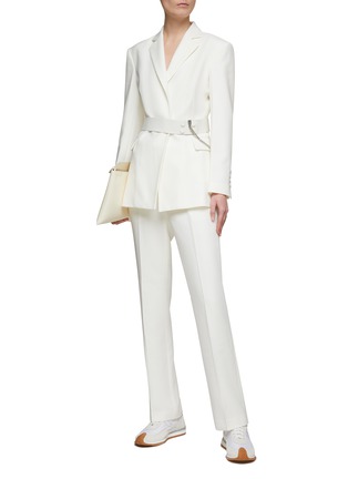 Figure View - Click To Enlarge - COMME MOI - CHAIN DETAIL BELTED BLAZER