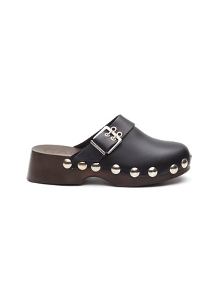 Main View - Click To Enlarge - GANNI - Buckled Strap Studded Leather Clogs