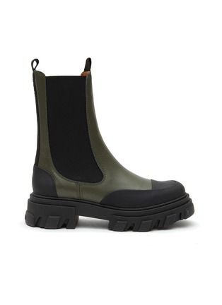 Main View - Click To Enlarge - GANNI - HIGH SHAFT LEATHER CHELSEA BOOTS