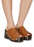 Figure View - Click To Enlarge - GANNI - CRISS CROSS LEATHER PLATFORM SANDALS