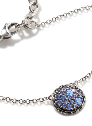 Detail View - Click To Enlarge - JOHN HARDY - ‘Classic Chain’ Sapphire Silver Round Pendant Rolo Chain Necklace