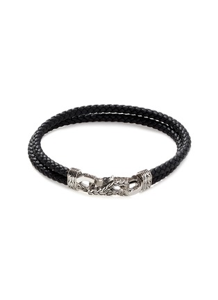 Main View - Click To Enlarge - JOHN HARDY - ‘Classic Chain’ Asli Double Woven Leather Strap Silver Bracelet
