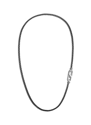 Main View - Click To Enlarge - JOHN HARDY - ‘CLASSIC CHAIN’ BOX CHAIN CARABINER BLACK RHODIUM SILVER NECKLACE