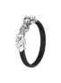 JOHN HARDY - ‘Legends Naga’ Sapphire Silver Double Woven Leather Strap Bracelet