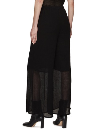 Back View - Click To Enlarge - RUOHAN - ‘NAM’ ELASTICATED WAIST SMOCKED KNIT WIDE LEG PANTS