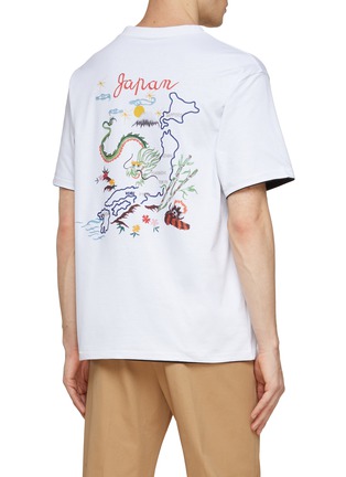 Back View - Click To Enlarge - KENZO - Reversible Back Map Graphic Cotton Oversized Crewneck T-Shirt