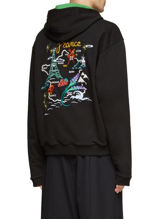 Back View - Click To Enlarge - KENZO - GRAPHIC PRINT REVERSIBLE STYLE HOODIE
