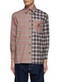 Main View - Click To Enlarge - KENZO - Logo Plaid Panel Cotton Oversized Shirt