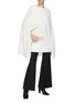 Figure View - Click To Enlarge - BEVZA - ‘Envolope’ Detachable Cape Sleeveless Mini Dress