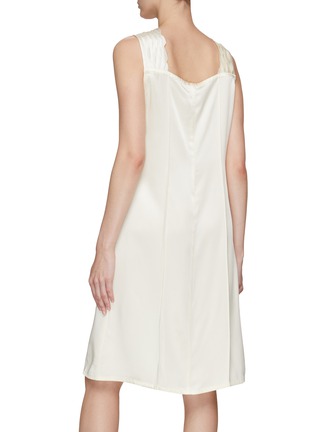 Back View - Click To Enlarge - BEVZA - ‘FISH’ SCALLOP TRIM SIDE SLIT DETAIL SUSTAINABLE SLEEVELESS DRESS