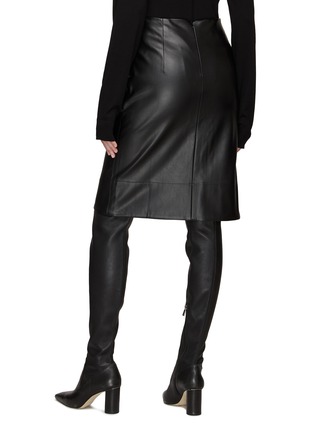 Back View - Click To Enlarge - BEVZA - ‘Envolope’ Front Slit Leathery Skirt