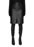 Main View - Click To Enlarge - BEVZA - ‘Envolope’ Front Slit Leathery Skirt