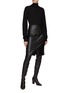 Figure View - Click To Enlarge - BEVZA - ‘Envolope’ Front Slit Leathery Skirt