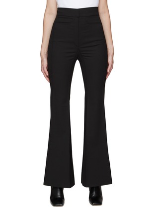 Main View - Click To Enlarge - BEVZA - FLAT FRONT HIGH RISE FLARED LEG PANTS