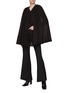 Figure View - Click To Enlarge - BEVZA - Detachable Cape Textured Knit Cardigan