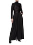 Figure View - Click To Enlarge - BEVZA - FLAT FRONT HIGH RISE WIDE LEG PANTS