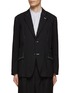 Main View - Click To Enlarge - COMME DES GARÇONS HOMME - Contrasting Stitching Wool Blend Herringbone Single-Breasted Blazer