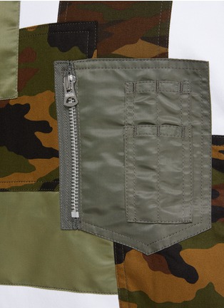  - COMME DES GARÇONS HOMME - Multi Fabric Patchwork Zipped Chest Pocket Crewneck T-Shirt