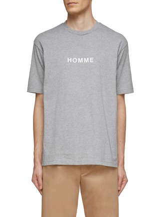 Main View - Click To Enlarge - COMME DES GARÇONS HOMME - ‘Homme’ Chest Print Cotton Crewneck T-Shirt