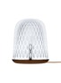 Main View - Click To Enlarge - SAINT-LOUIS - FOLIA SATIN FINISH GLASS DOME ASH WOOD TABLE LAMP — CLEAR/DARK BROWN