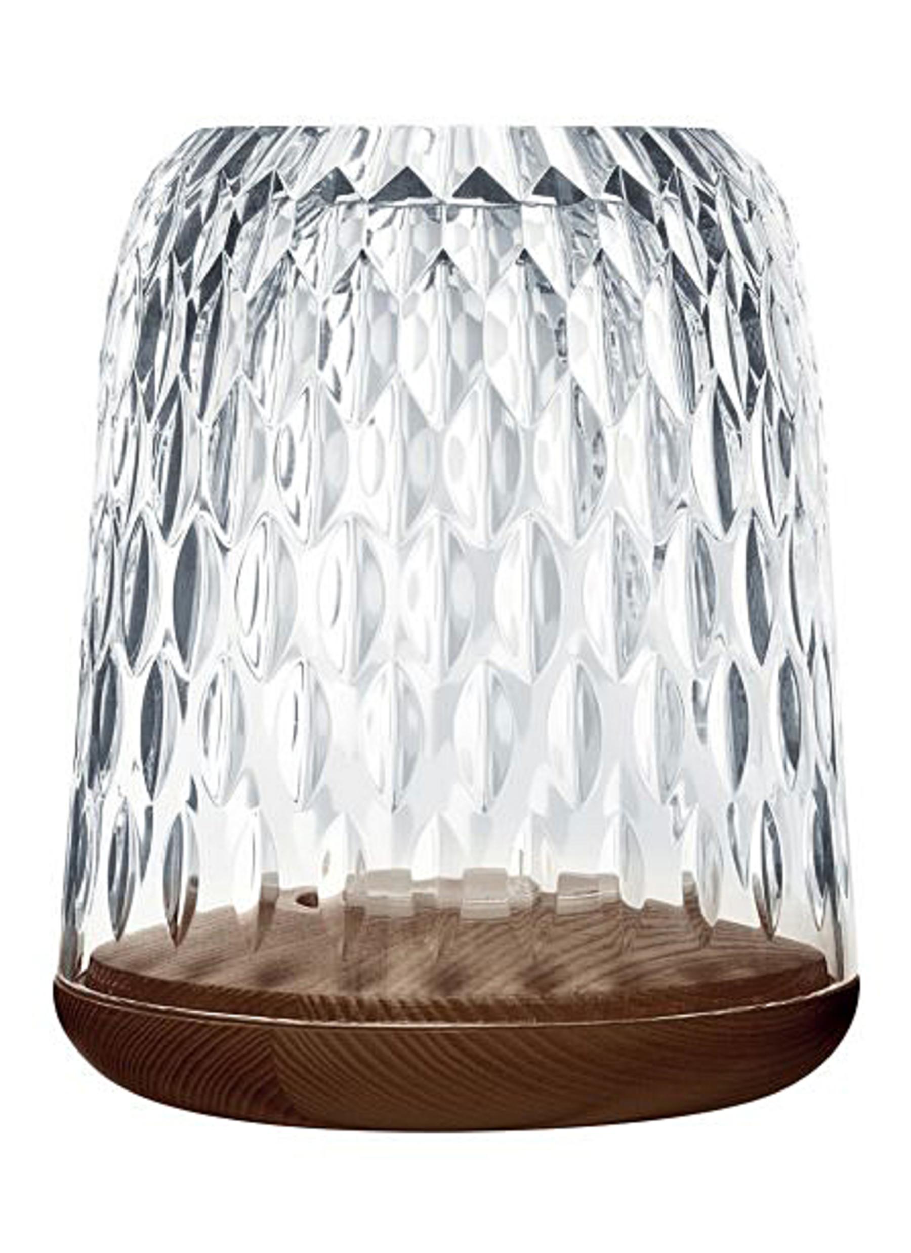 SAINT-LOUIS | FOLIA LARGE PHOTOPHORE CANDLEHOLDER — CLEAR/DARK