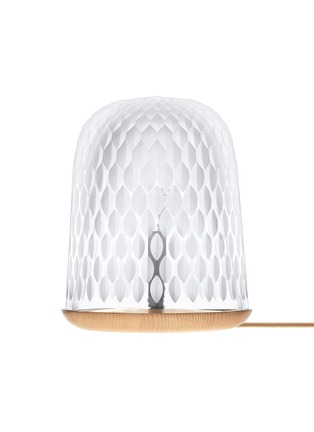 Main View - Click To Enlarge - SAINT-LOUIS - FOLIA SATIN FINISH GLASS DOME ASH WOOD TABLE LAMP — CLEAR/LIGHT BROWN