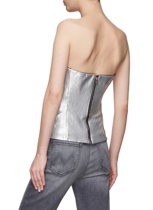 Back View - Click To Enlarge - RTA - ‘Diane’ Draped Lambskin Leather Strapless Bustier