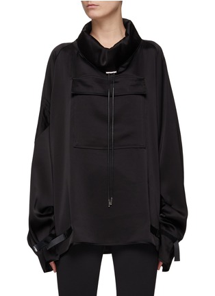 Main View - Click To Enlarge - RTA - ‘Callen’ Drawstring High Neck Utility Sweater