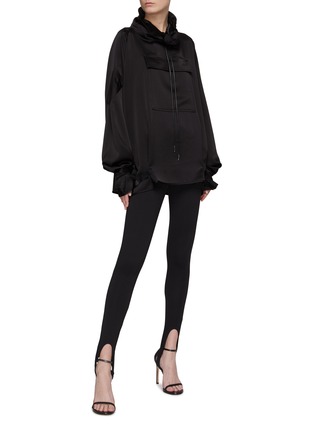 Figure View - Click To Enlarge - RTA - ‘Callen’ Drawstring High Neck Utility Sweater