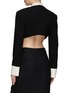 Back View - Click To Enlarge - KIMHĒKIM - ‘Neo Malevich’ Contrast Lapel And Cuff Wool Blend Cropped Blazer
