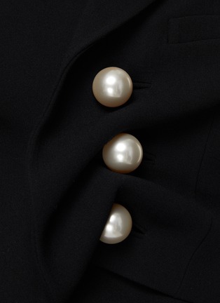  - KIMHĒKIM - ‘Venus’ Pearlescent Button Wool Blend Cropped Wrap Jacket