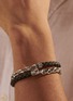 JOHN HARDY - ‘Classic Chain’ Asli Woven Leather Silver Chain Link Double Strap Bracelet