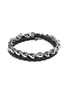 JOHN HARDY - ‘Classic Chain’ Asli Woven Leather Silver Chain Link Double Strap Bracelet