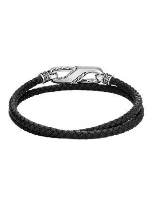 Detail View - Click To Enlarge - JOHN HARDY - ‘CLASSIC CHAIN’ STERLING SILVER DOUBLE WRAP LEATHER BRACELET