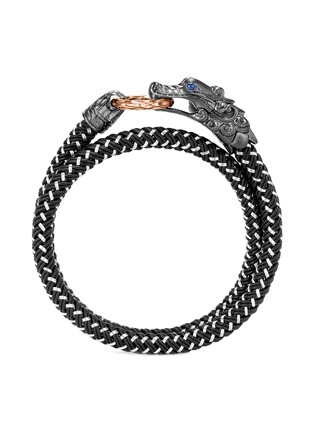 Detail View - Click To Enlarge - JOHN HARDY - ‘Legends Naga’ Sapphire Silver Bronze Black Rhodium Nylon Cord Bracelet
