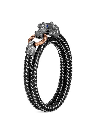 Main View - Click To Enlarge - JOHN HARDY - ‘Legends Naga’ Sapphire Silver Bronze Black Rhodium Nylon Cord Bracelet