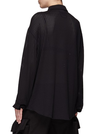 Back View - Click To Enlarge - RTA - Concealed Placket Mesh Stripe Shirt