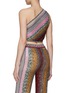 Back View - Click To Enlarge - MISSONI - SLEEVELESS ONE SHOULDER CROPPED WRAP TOP