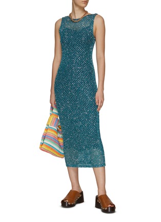 Figure View - Click To Enlarge - MISSONI - Sequined Net Sleeveless Maxi Dress