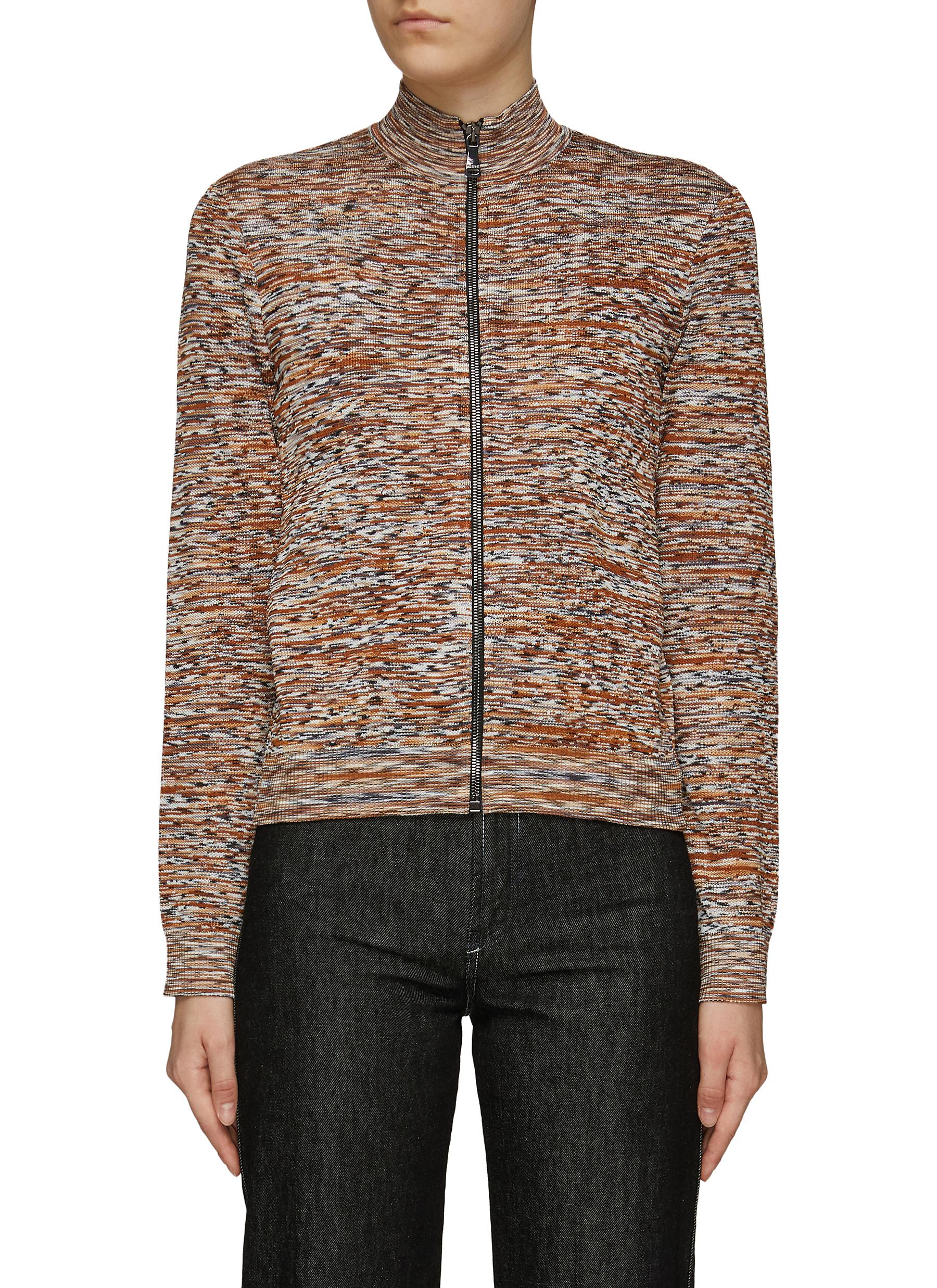 MISSONI | High Neck Melange Knit Zip-Up 