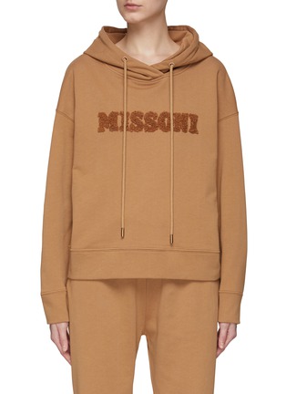 Main View - Click To Enlarge - MISSONI - LONG SLEEVE LOGO PATCH HOODIE