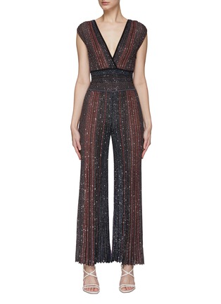 Main View - Click To Enlarge - MISSONI - SLEEVELESS DEEP V-NECK LACE JUMPSUIT