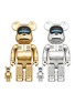 Main View - Click To Enlarge - KKPLUS - Hajime Sorayama x Baby Milo® Cyborg 100% + 400% BE@RBRICK Set in Gold & Silver